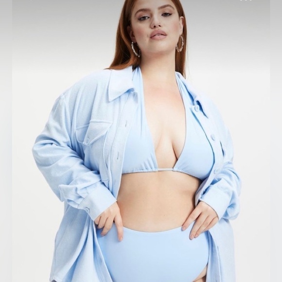 Good American Cover Up Shacket Ice Blue GASize 1/2/Size Small/Medium NWTSOLDOUT - Picture 2 of 8